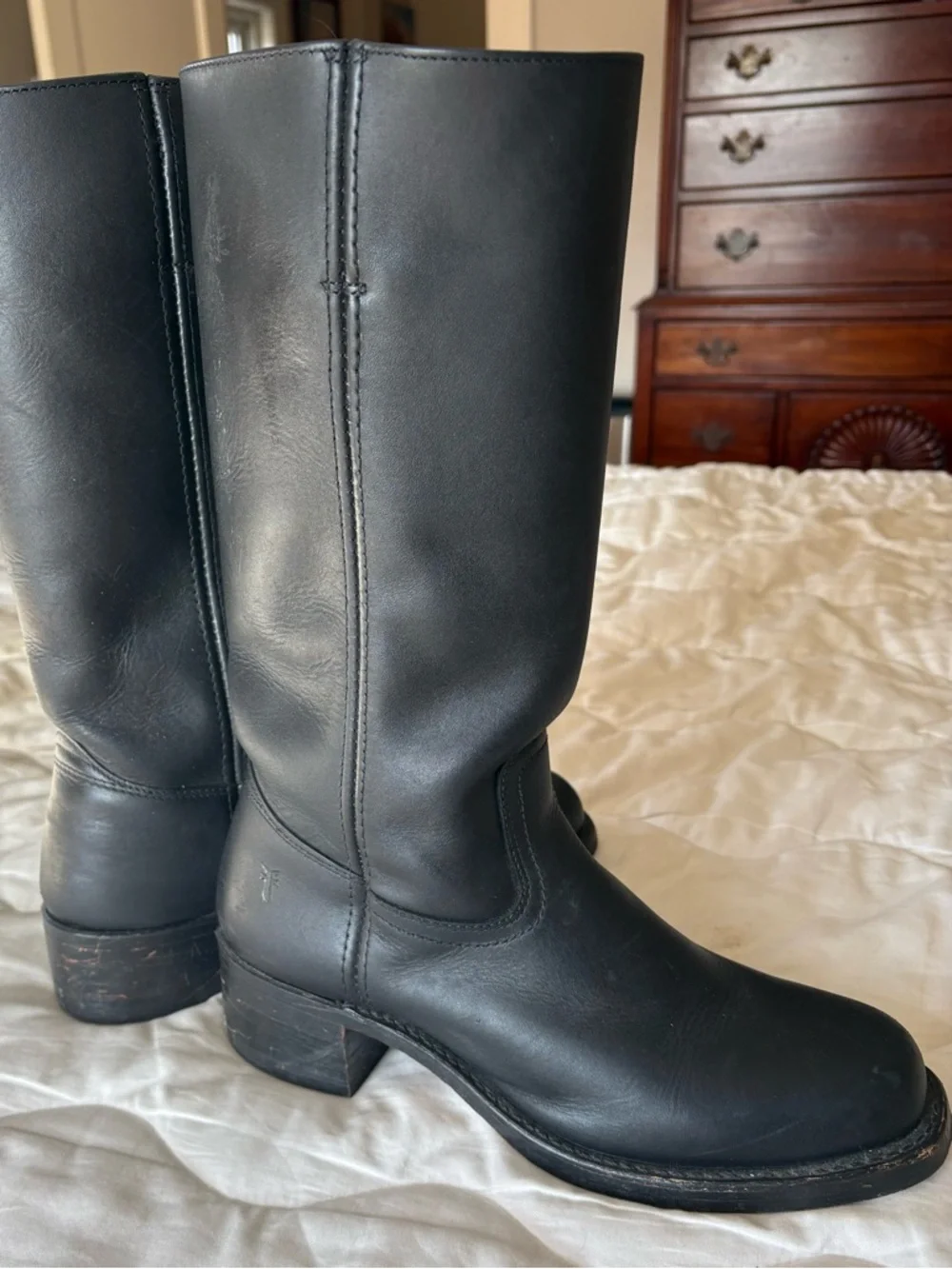 Frye black leather Campus boots - Picture 4 of 7